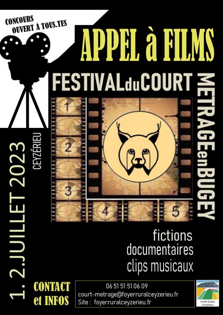 Festival du court métrage en Bugey 2023 appel à film